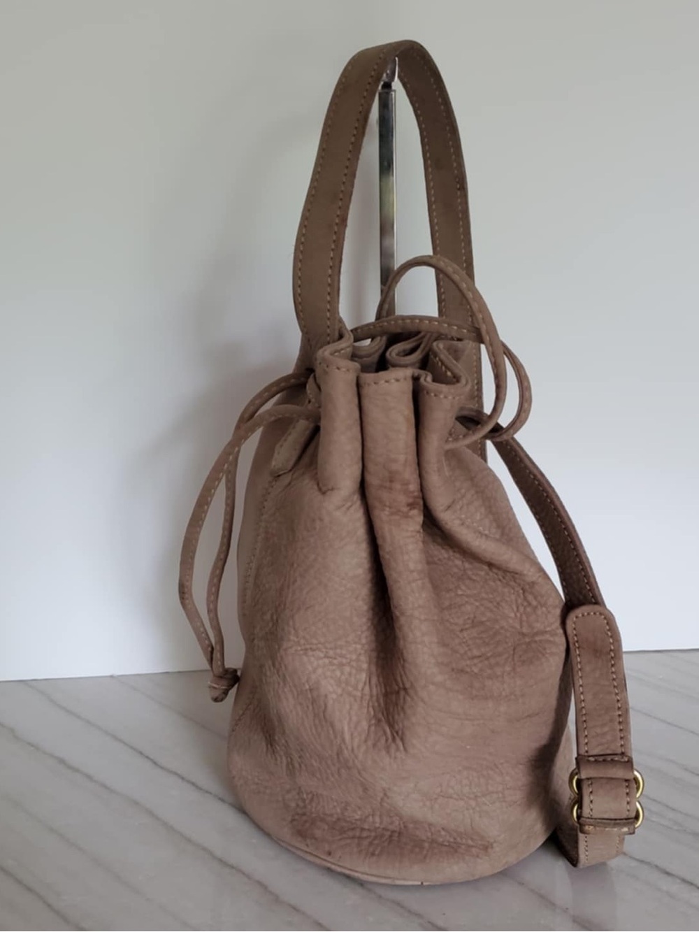 Vintage Coach #4931 Sonoma Drawstring Bucket Bag Distressed Nubuc - Picture 5 of 10